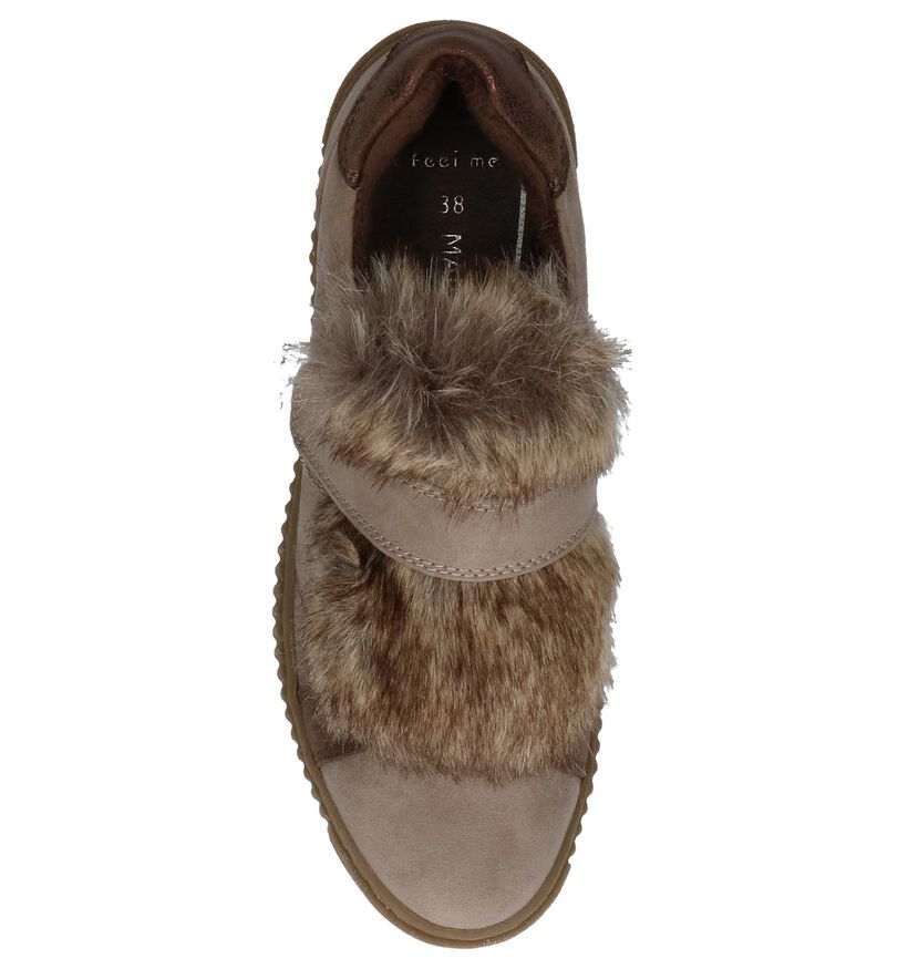 Marco Tozzi Baskets basses en Taupe en velours (226339)