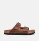 Rieker Nu-pieds plates en Brun fonc&eacute; pour hommes (370495)