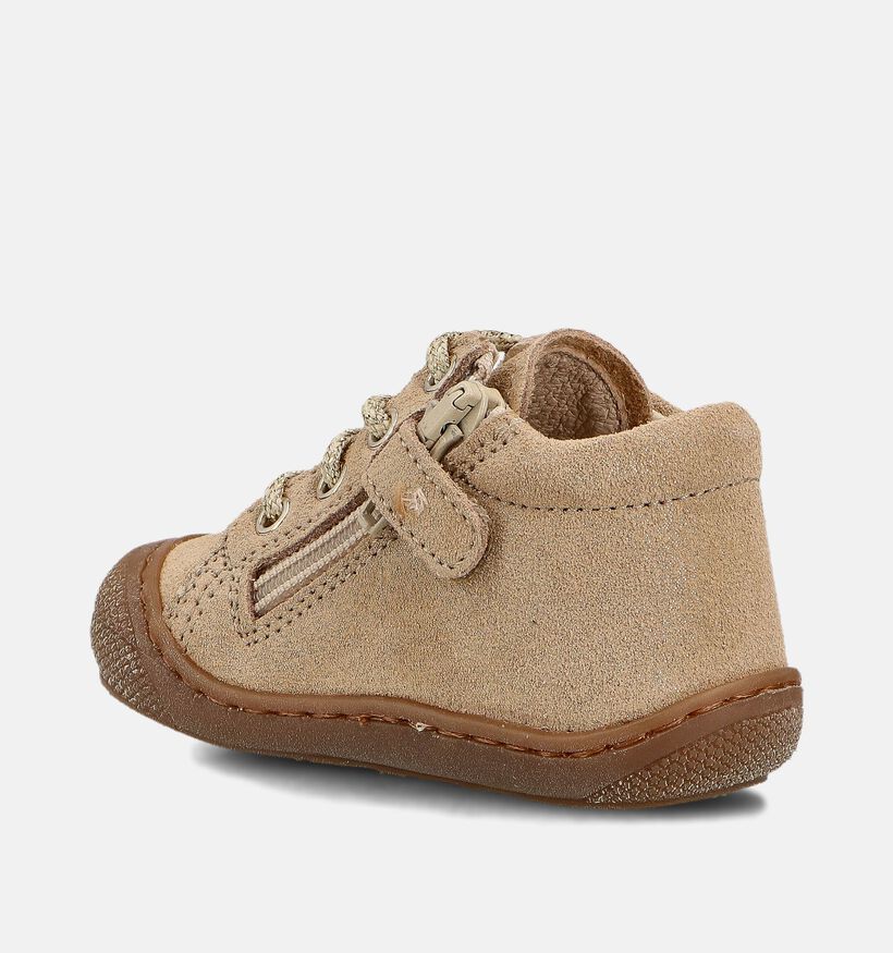 Naturino Cocoon Zip Suede Gouden Babyschoenen voor meisjes (364265) - geschikt voor steunzolen