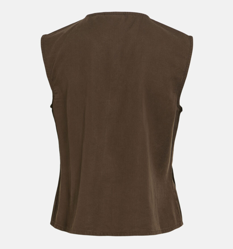 Vila x Loredana Tevira Tie String Donkerbruine Top voor dames (375151)