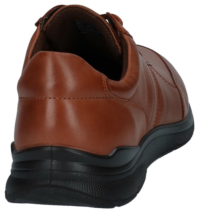 ECCO Irving Casual Veterschoenen Cognac in leer (213914)