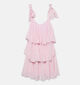 Vero Moda Felicia Tiestrap Ruffle Roze Jurk voor dames (365924)