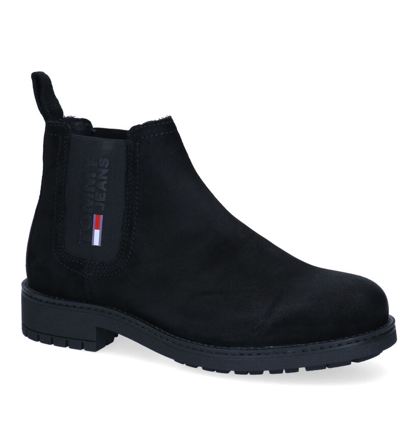 Tommy Hilfiger Classic Tommy Jeans Zwarte Chelsea Boots in daim (296054)