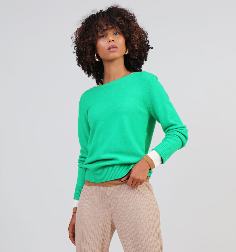 Vila Ril Pull tricoté en Vert pour femmes (328849)