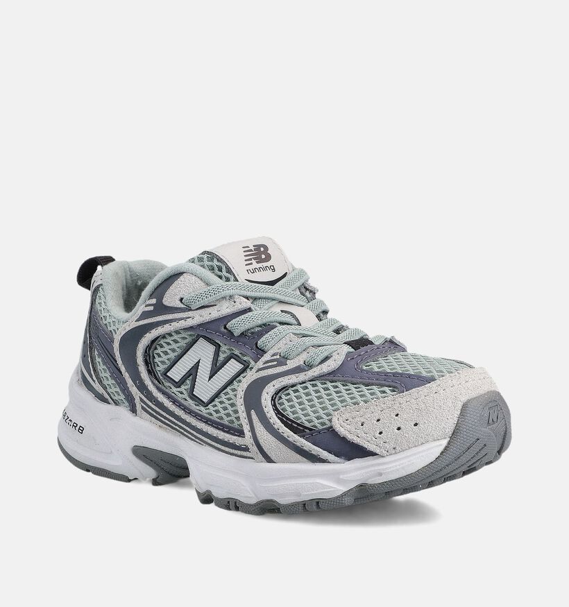 New Balance 530 Grijze/Groene Sneakers voor jongens, meisjes (366197) - geschikt voor steunzolen
