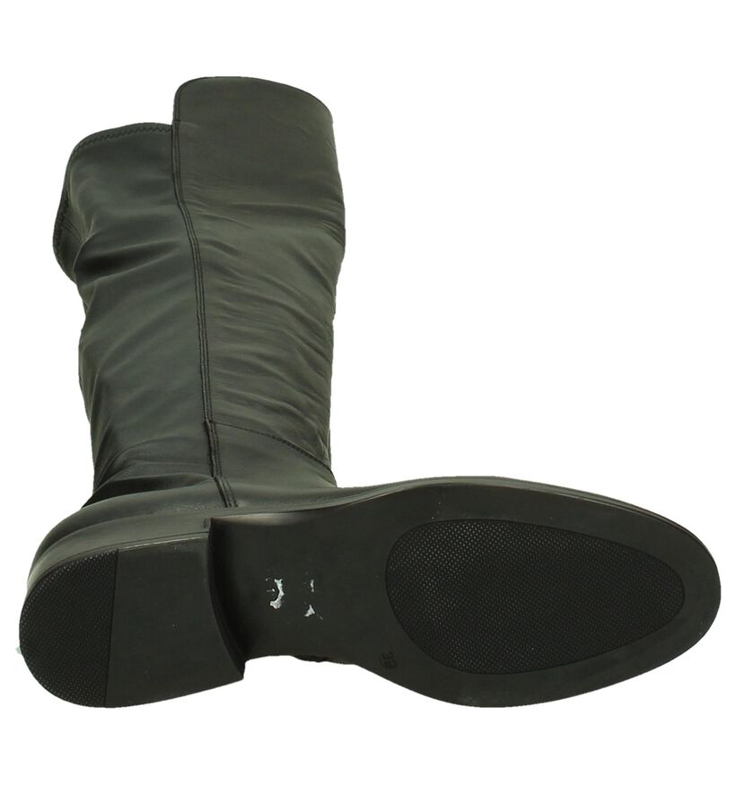Deep Overknee Laarzen Zwart in leer (205534)