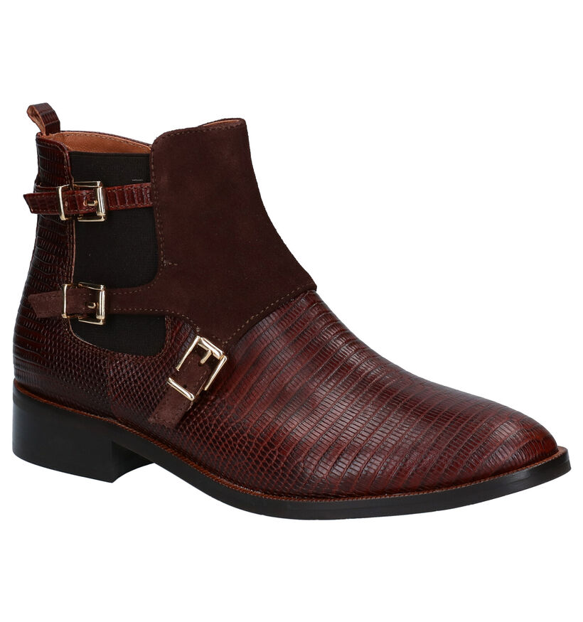 JHay Bottines plates en Brun foncé en cuir (281660)