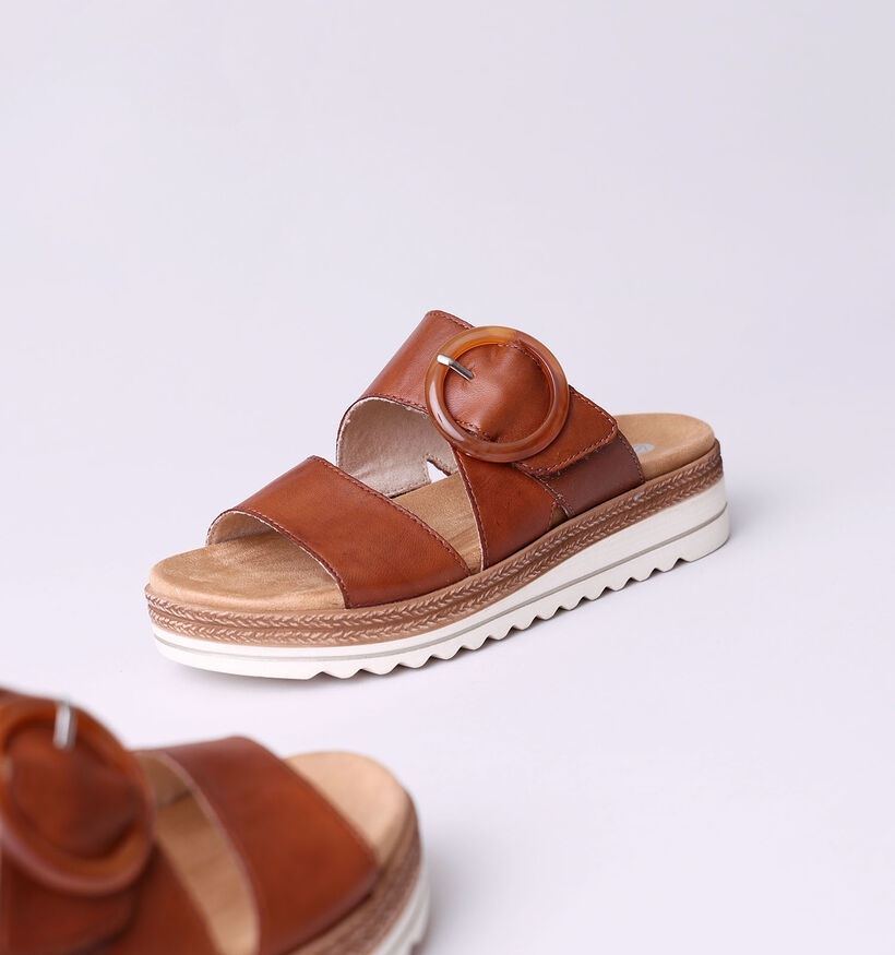 Remonte Nu-pieds compensées en Cognac pour femmes (354844) - pour semelles orthopédiques