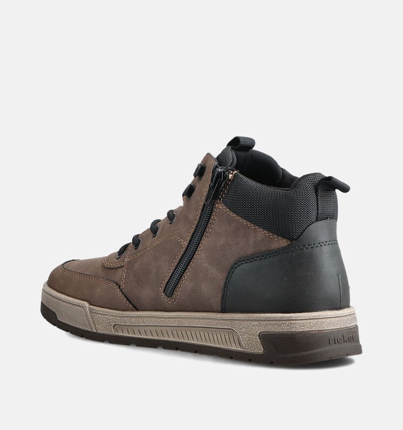 Rieker Taupe Veterboots voor heren (363502) - geschikt voor steunzolen