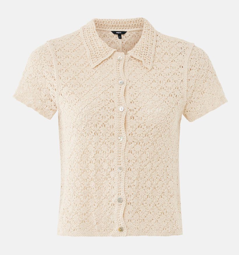 Mexx Crochet Polo Beige Blouse voor dames (382267)