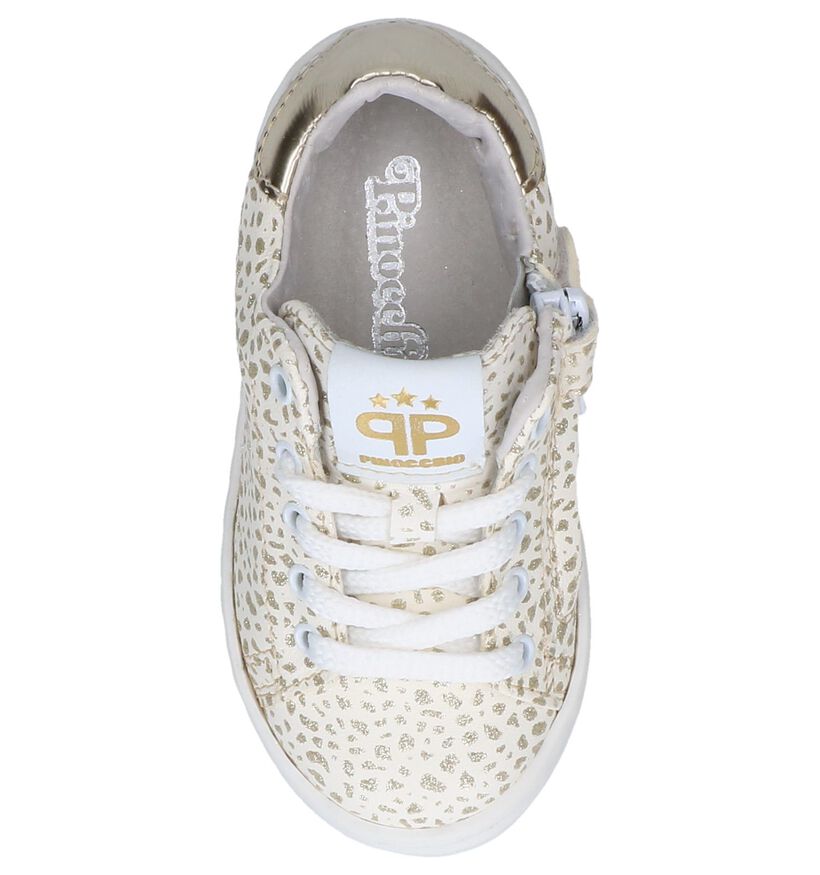 Witte Sneakers met Rits/Veter Pinocchio in leer (246909)