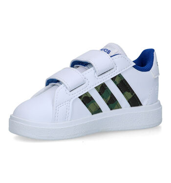 adidas Grand Court Low Chaussons bébé Cloud White/ Grey/ Royal Blue