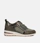 Marco Tozzi Kaki Sneakers met Veter en Rits voor dames (360732) - geschikt voor steunzolen
