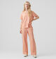 Vero Moda Sadiatika Pantalon rayé en Rose Orange L30 pour femmes (327023)