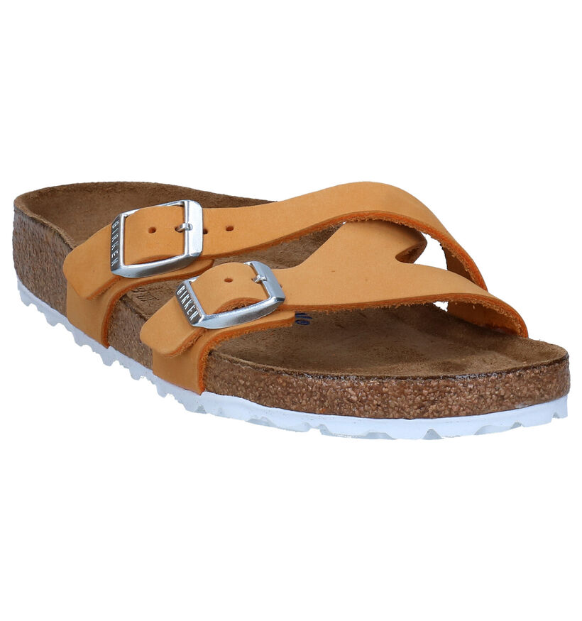 Birkenstock Yao Balance Nu-pieds en Jaune en cuir (286861)