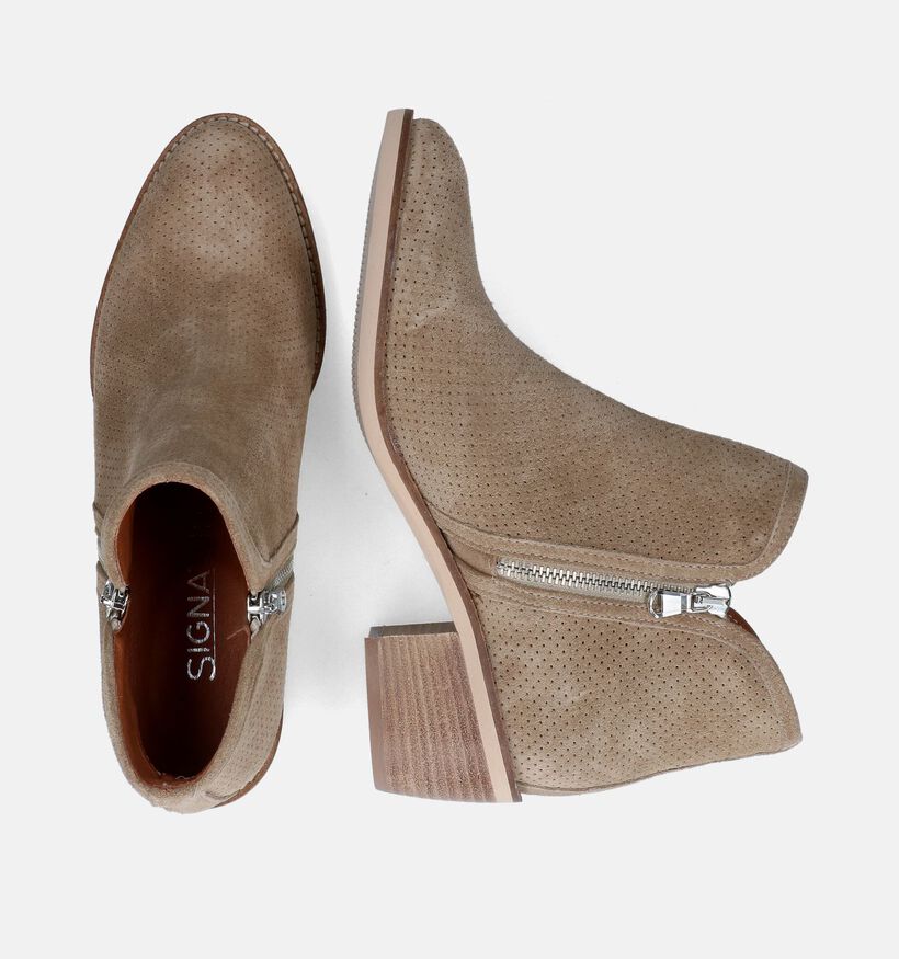 Signatur Bottines à talons en Taupe pour femmes (340790)