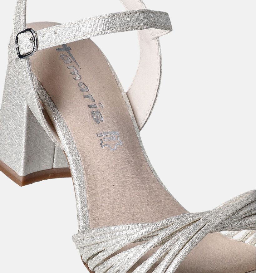 Tamaris Zilveren Sandalen met blokhak voor dames (354381)