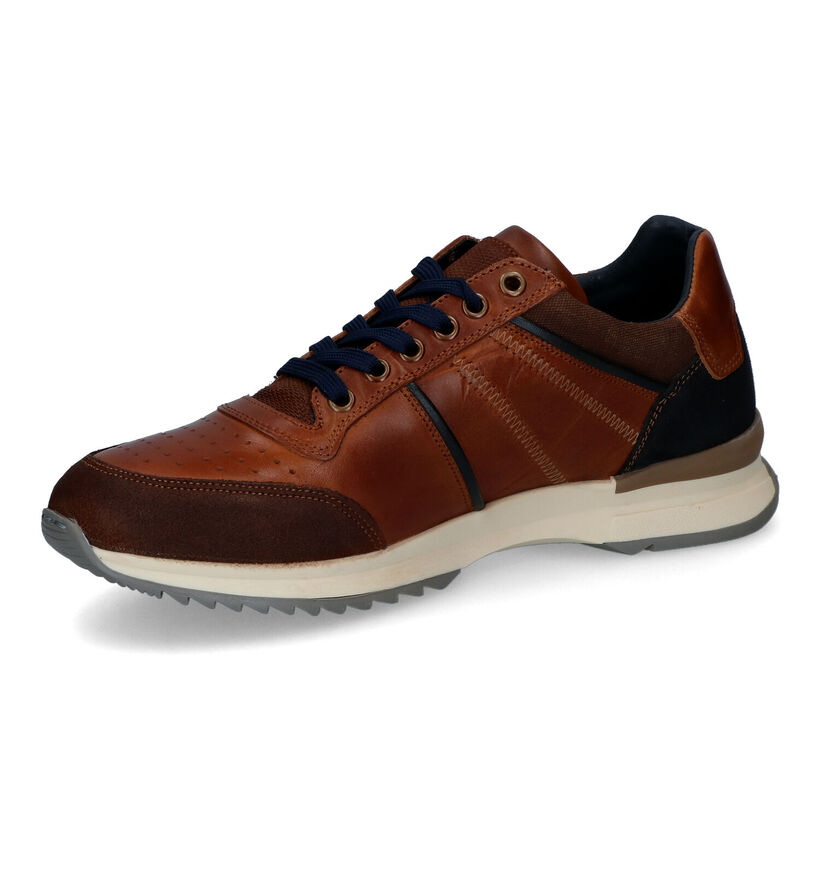 Bullboxer Chaussures à lacets en Cognac pour hommes (324232) - pour semelles orthopédiques