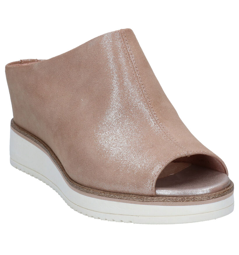 Tamaris Nu-pieds compensées en Or rose en textile (289406)