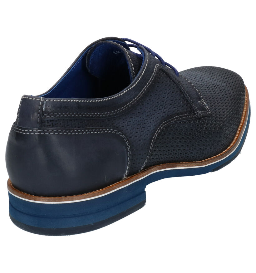 Braend Blauwe Geklede schoenen in leer (272572)