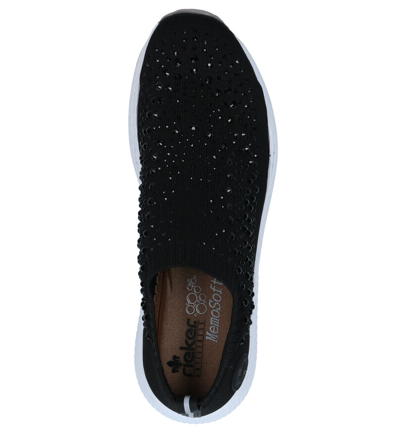 Rieker Chaussures slip-on en Noir en textile (273648)