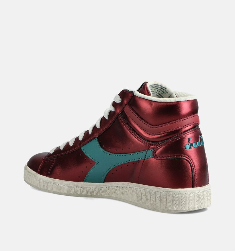 Diadora Game High Metallic Baskets montantes en Rouge pour femmes (361389) - pour semelles orthopédiques