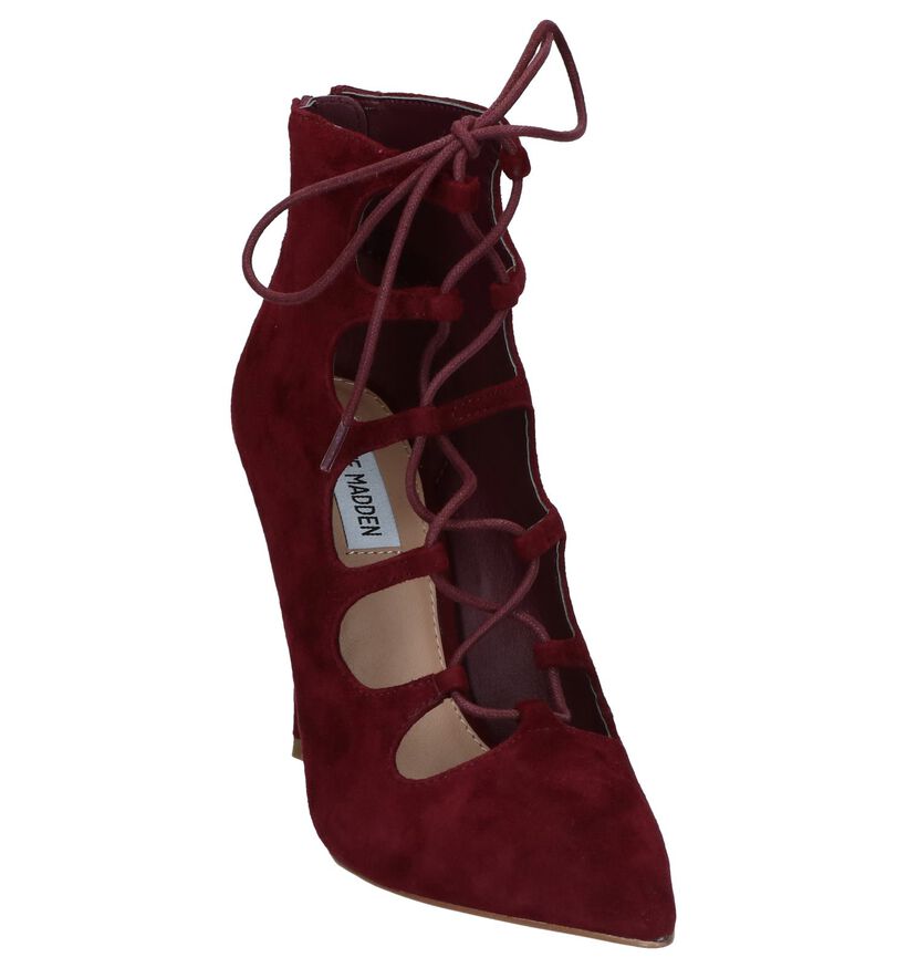Steve Madden Delightful Bordeaux Enkellaarzen in daim (236913)
