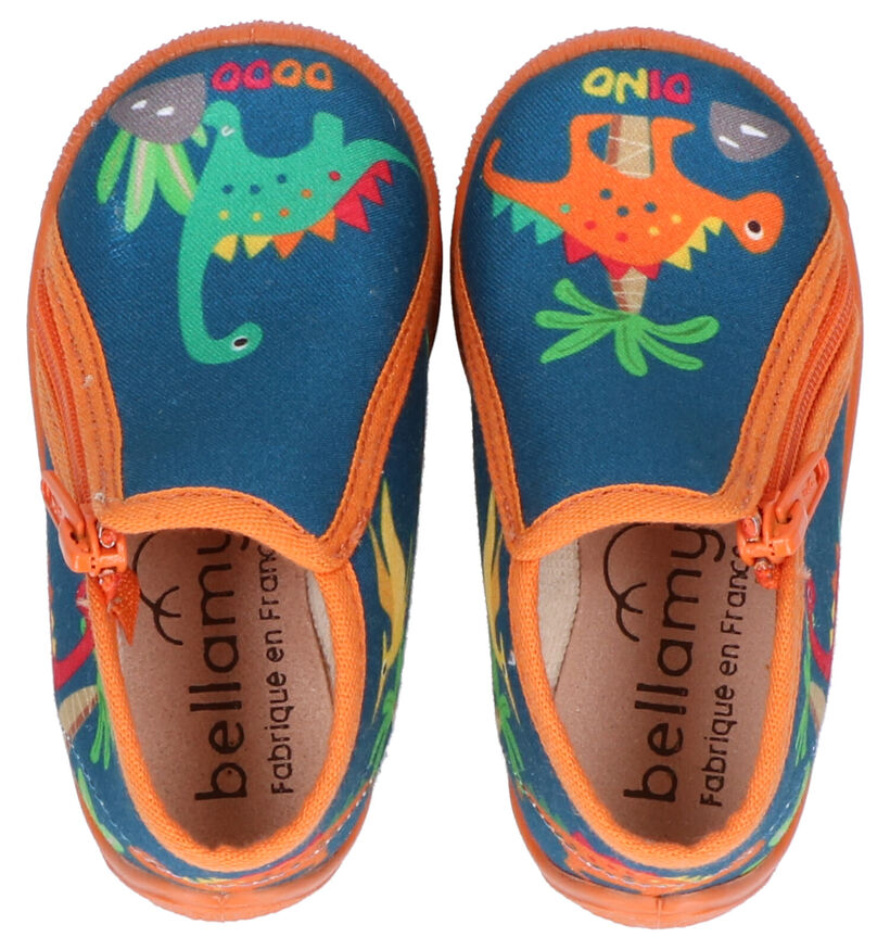 Bellamy Jipeg Pantoufles en Bleu en textile (275522)