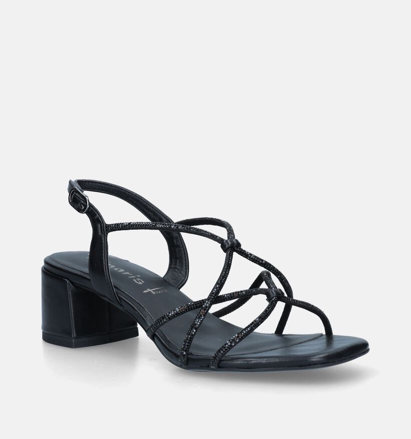 Tamaris Sandales avec talon carré en Noir pour femmes (338292)