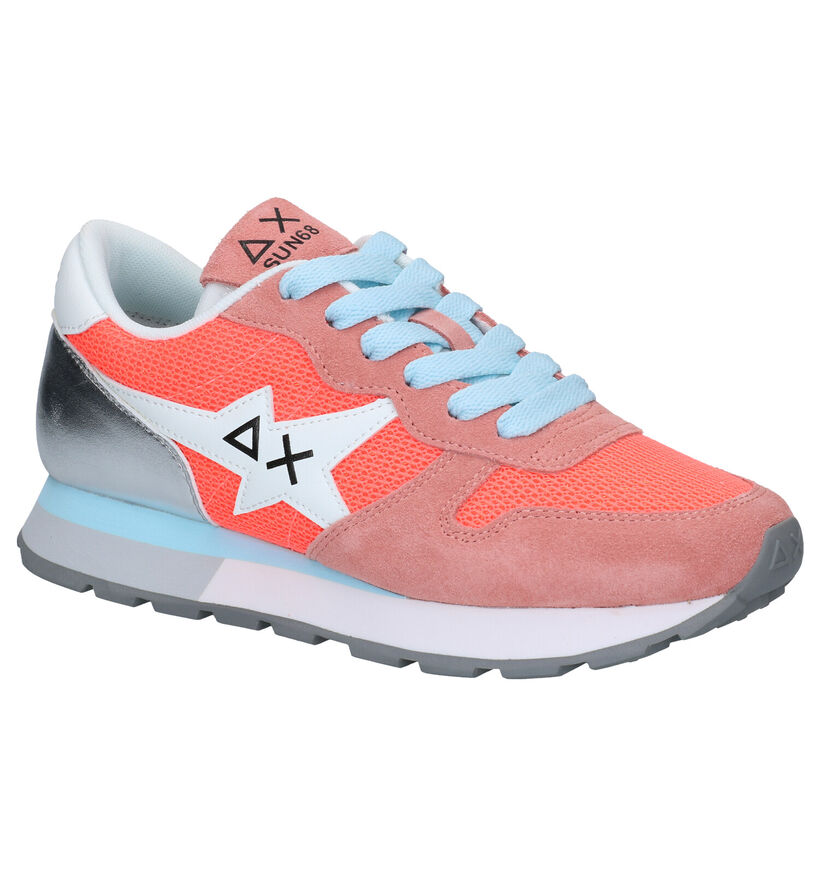 Sun 68 Ally Star Basic Groene Sneakers in daim (287338)