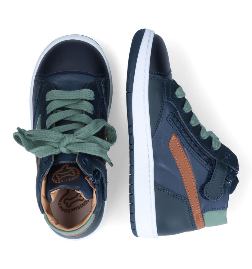 STONES and BONES Colas Blauwe Hoge Schoenen in leer (317476)