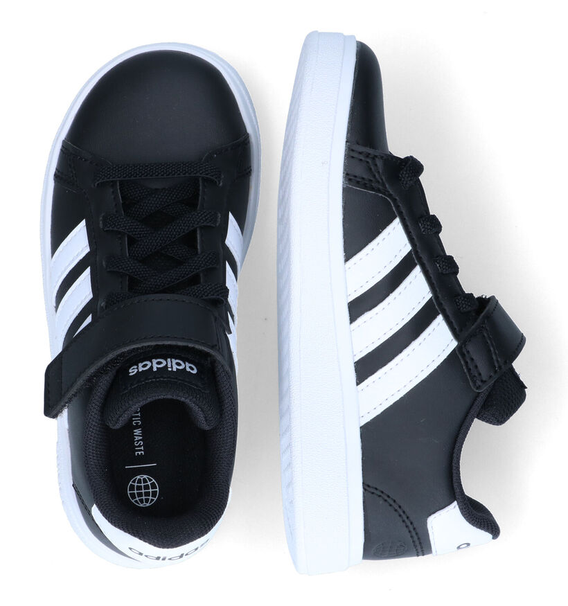 adidas Grand Court 2.0 EL Zwarte Sneakers voor jongens, meisjes (324121)