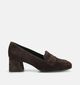 Paul Green Donkerbruine Mocassins met Blokhak voor dames (379782)