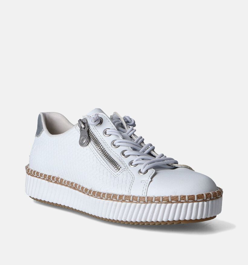 Rieker Witte Veterschoenen voor dames (351230) - geschikt voor steunzolen