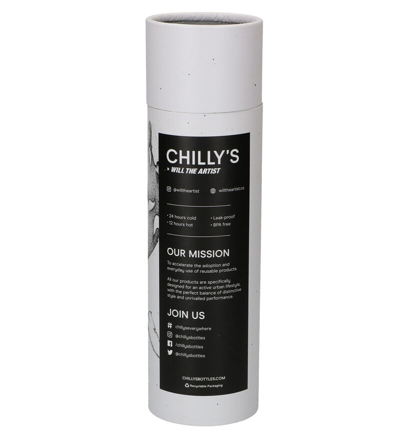 Chilly's x Will the Artist Orca Witte Drinkfles 500ml voor dames, meisjes (285277)