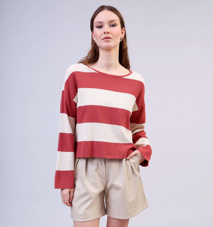 Vero Moda Wanda Bordeaux Gestreepte trui voor dames (352155)