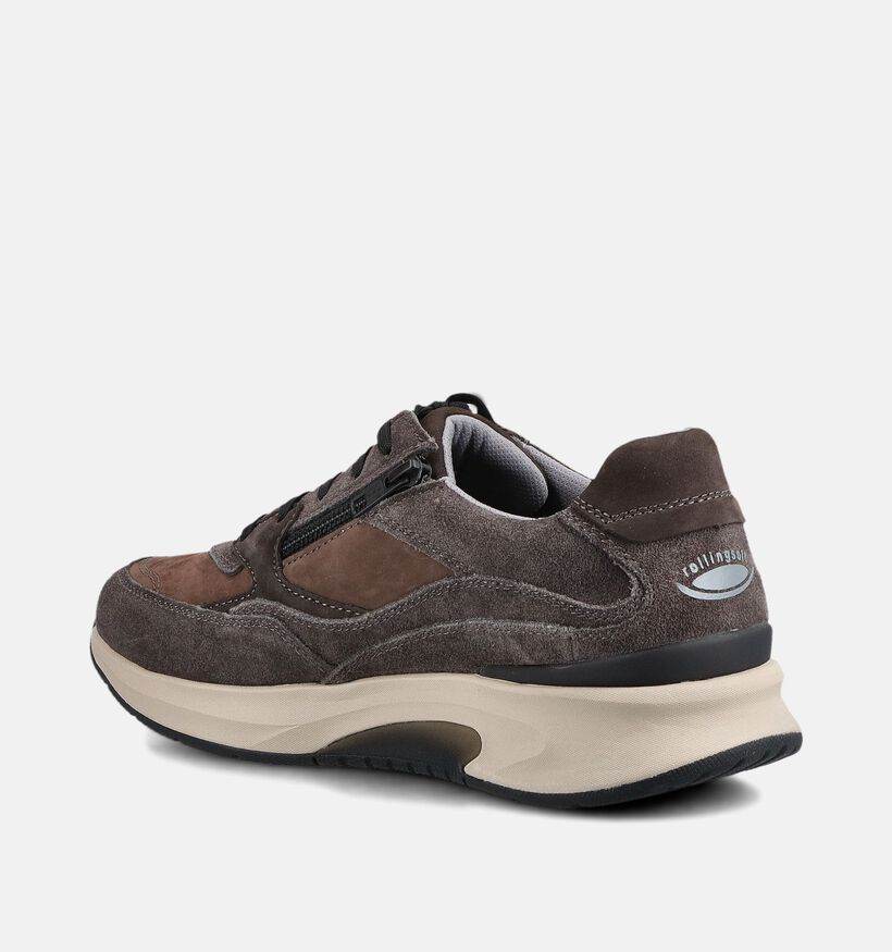 Gabor Rollingsoft Baskets en Marron fonc&eacute; pour hommes (380911) - pour semelles orthop&eacute;diques
