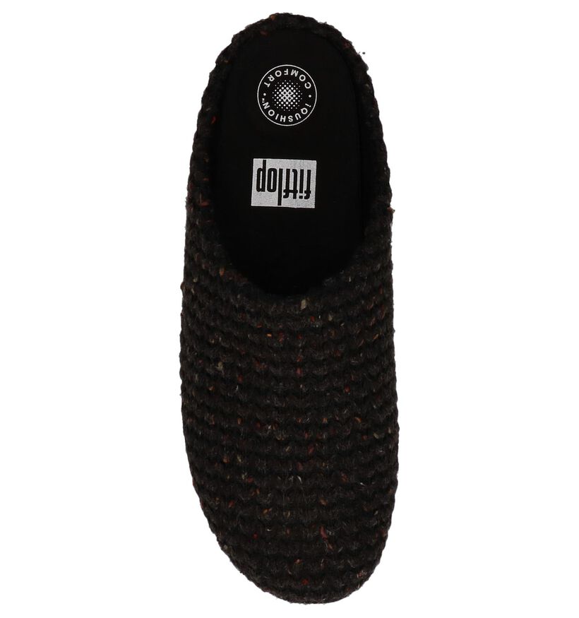 FitFlop Chrissie Knit Slipper Zwarte Pantoffels, , pdp