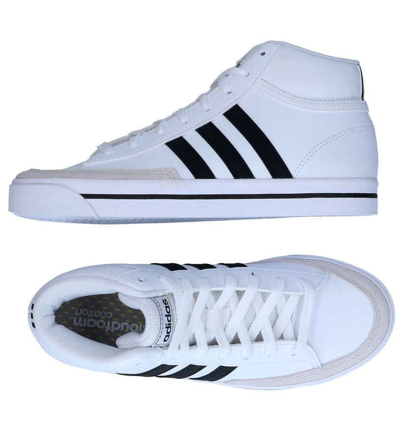 adidas Retrovulc Mid Baskets en Blanc en cuir (293421)