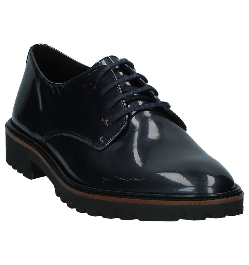 ECCO Incise Tailored Donker Blauwe Veterschoenen in lakleer (235729)