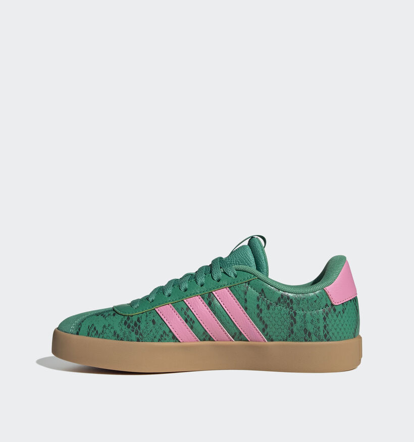 adidas VL Court 3.0 Baskets en Vert/Rose pour femmes (365420) - pour semelles orthopédiques