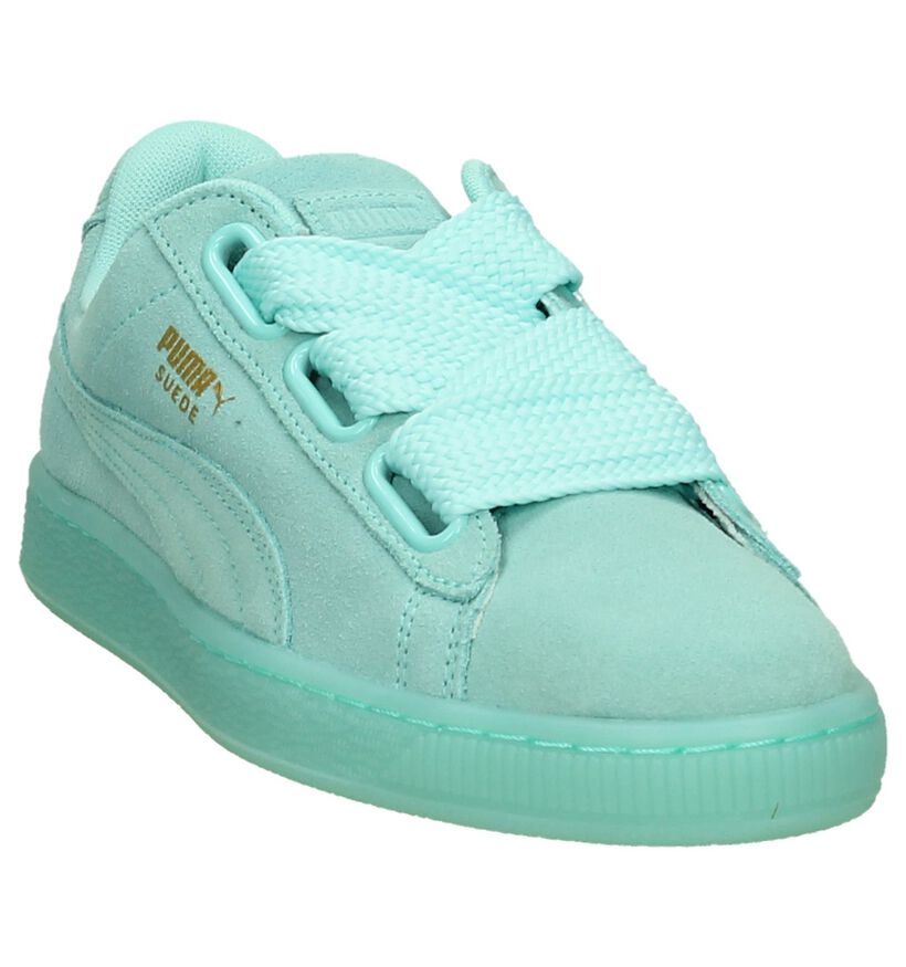 Turquoise Lage Sneaker Puma Suede Heart Reset, , pdp