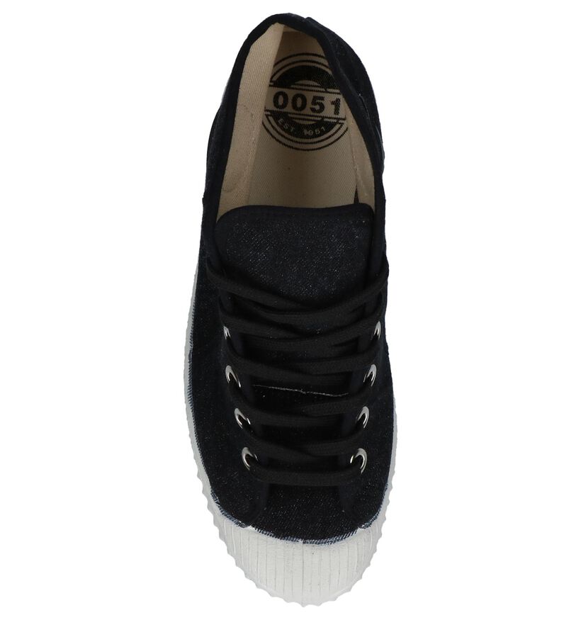 0051 Jeans Zwarte Sneakers in stof (294650)