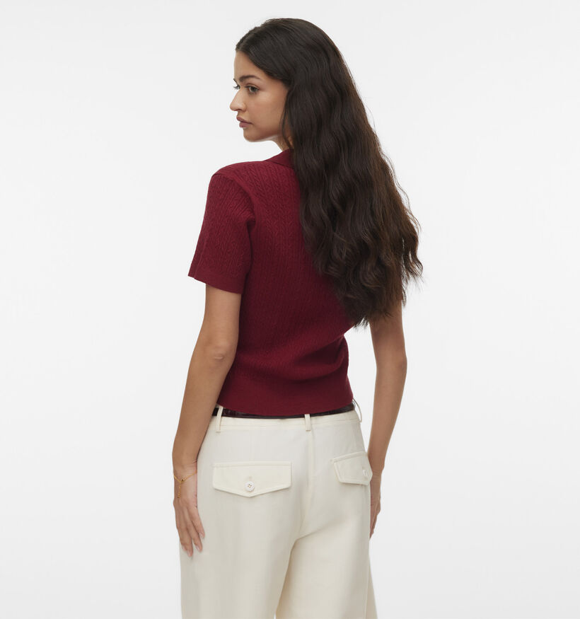 Vero Moda Gold Cable Rode T-shirt voor dames (378424)