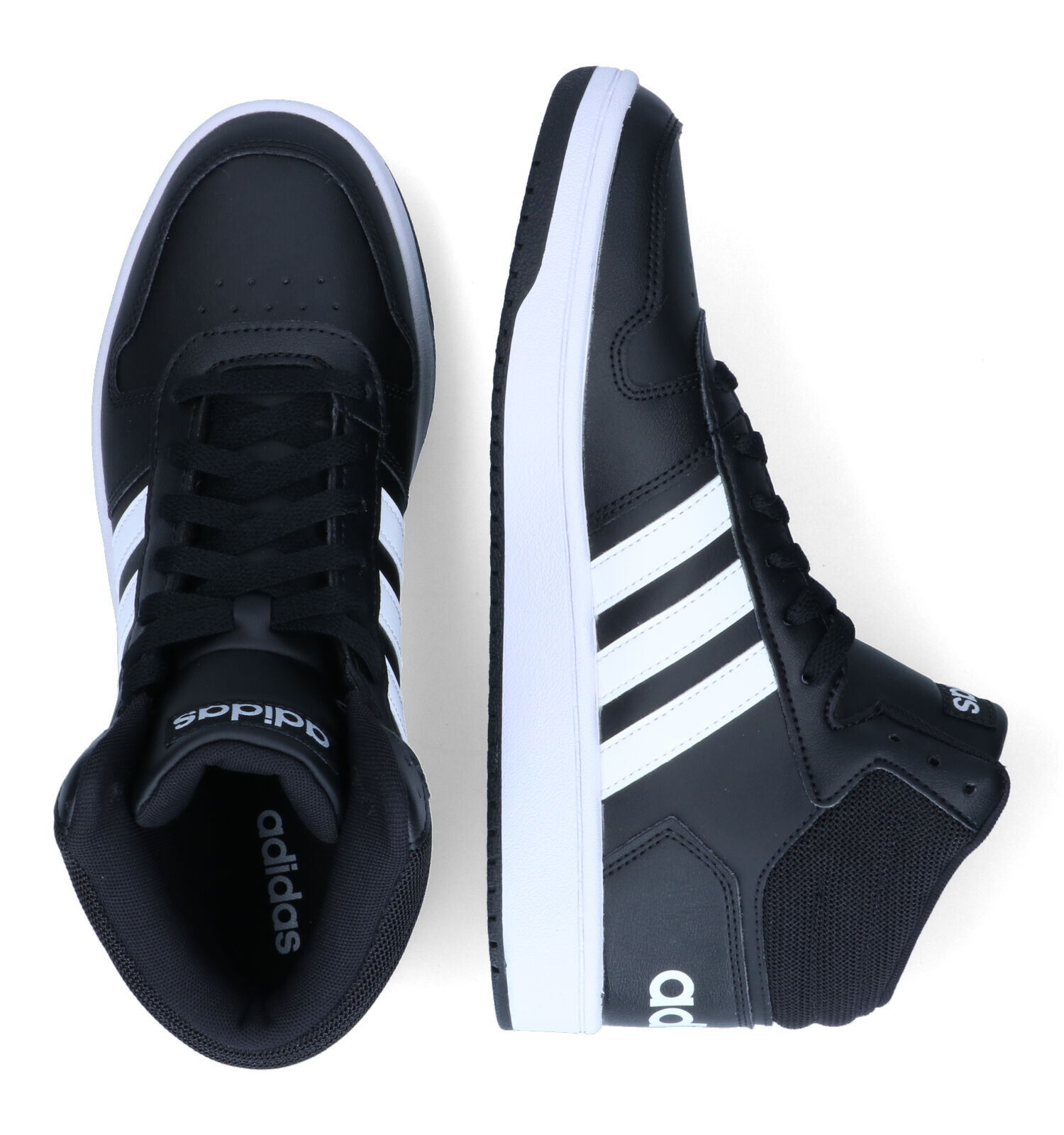 adidas Hoops 2.0 Mid Zwarte Sneakers | Heren Sneakers | Online op TORFS.BE