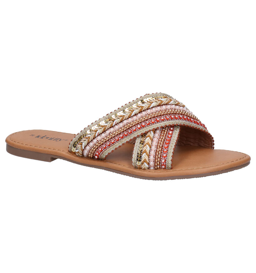 Identity Beige Slippers in stof (273453)