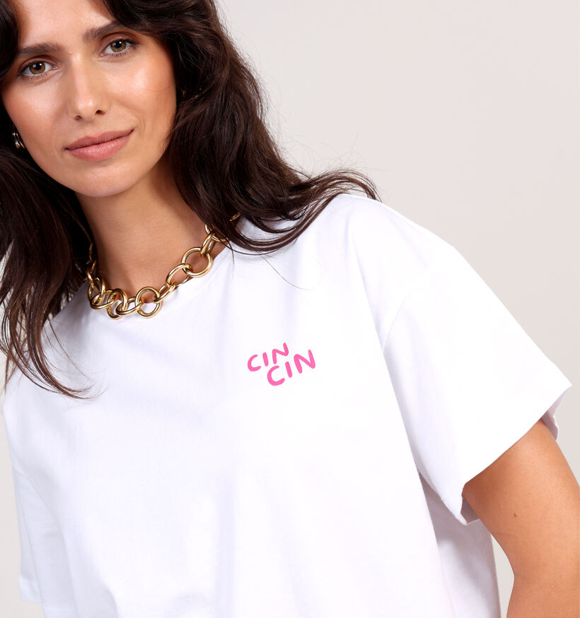 Pieces Witte T-shirt voor dames (365639)