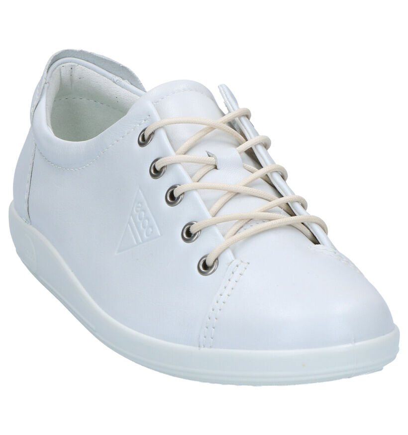 ECCO Soft 7 Witte Veterschoenen in leer (270020)