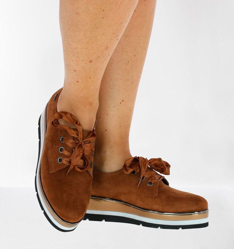 Nathan-Baume Cognac Veterschoenen in daim (283254)
