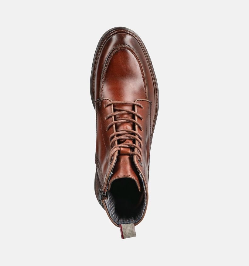 Berkelmans Riga Boots en Cognac pour hommes (379063) - pour semelles orthop&eacute;diques